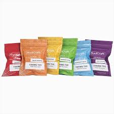 assortment of 1000mg THC gummies and chocolate bars